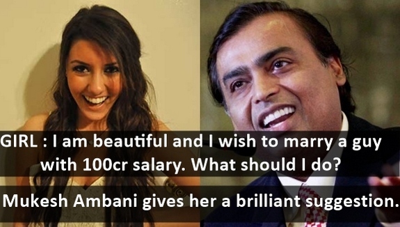 Mukesh Ambani’s Reply To a Beautiful Girl Seeking a Very Rich Husband